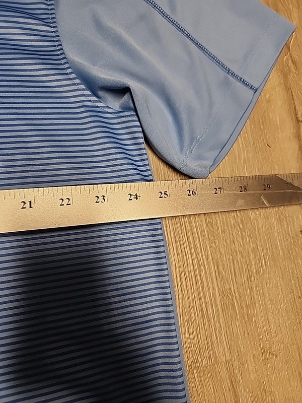 The Links Ruidoso NM Logo Blue Striped Golf Lightweight Polo Shirt Mens XL gallery