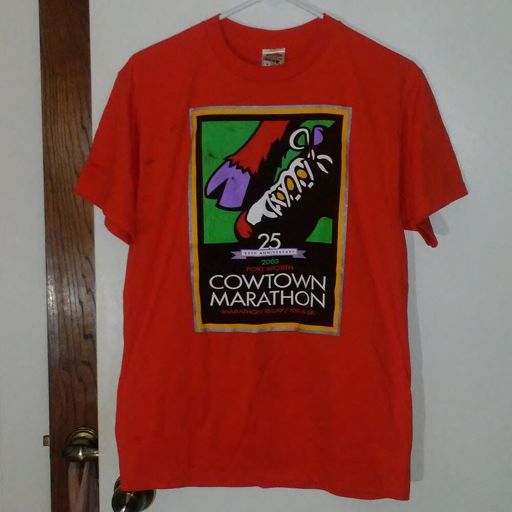 Classic 25th Anniversary 2003 Fort Worth Cowtown Marathon 5/10K T-Shirt - Medium