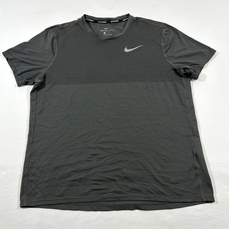 Nike Gray Zonal Cooling Relay Running Mens Short Sleeve Crew Gym T-shirt Sz L gallery