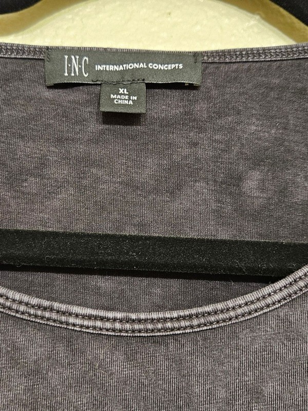 INC International Concepts Men’s XL Black Washed Zip Detail T-Shirt PTP 24. gallery