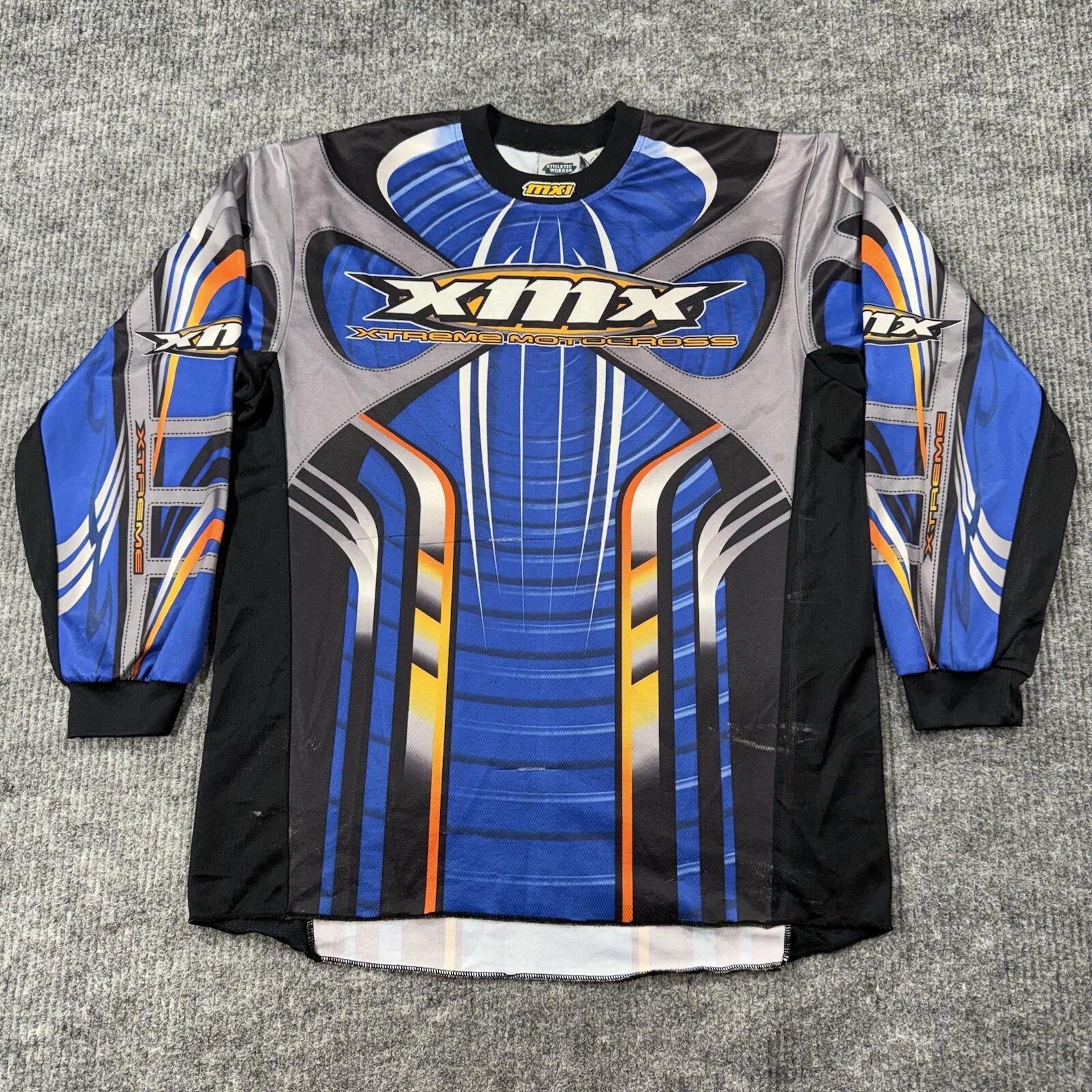 Vintage XMX Cyber Blue Motorcross Jersey Longsleeve Distressed Men’s Size Medium gallery