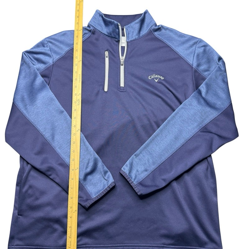 Callaway Pullover Mens Large Navy Blue Quarter Zip Mock Neck Golf Fleece Lined gallery
