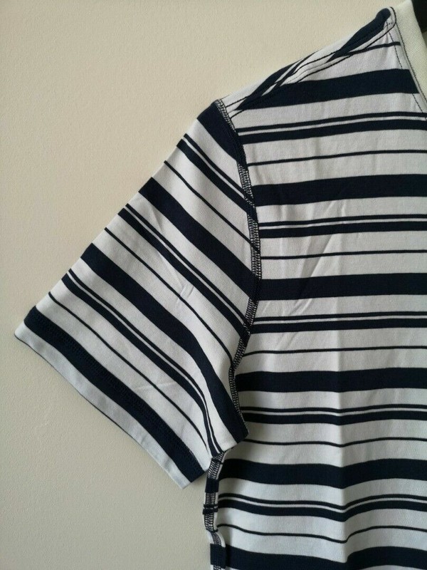 NWT LULULEMON 5 Year Basic V Neck Shirt Top Men's Small TSWB Navy White Stripe gallery