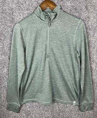 Free Country Mens Textured Half-Zip Pullover Shirt Jacket Size S Green