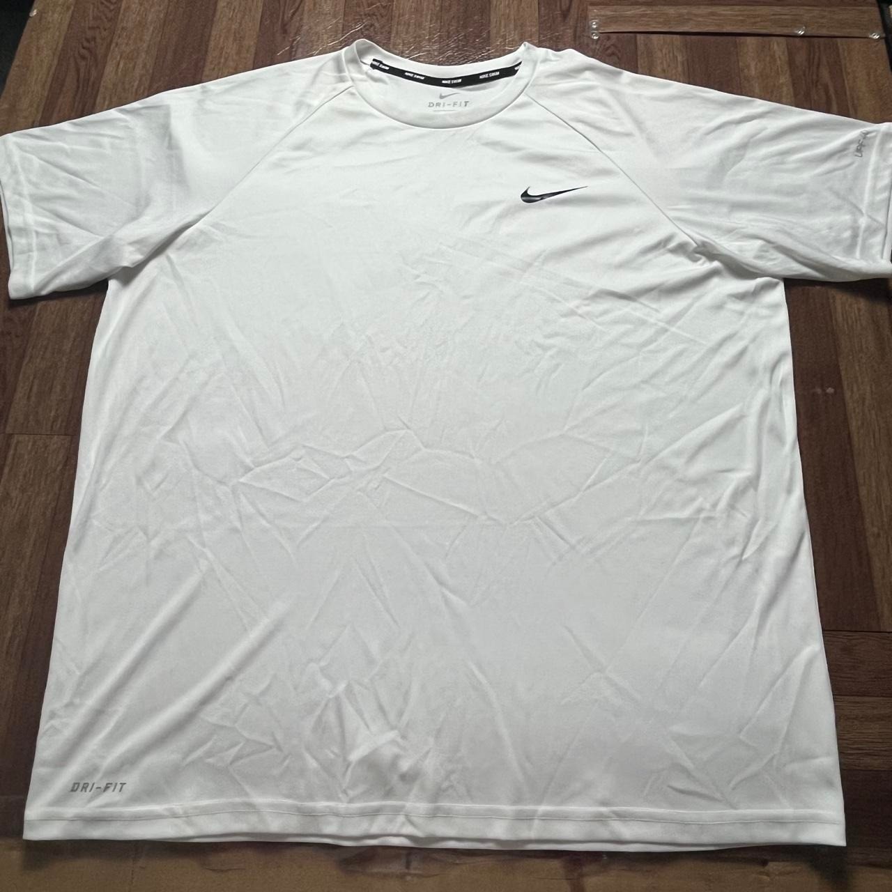 Nike Swim White Dri-Fit Tech Retro Running Train Shirt XL gallery
