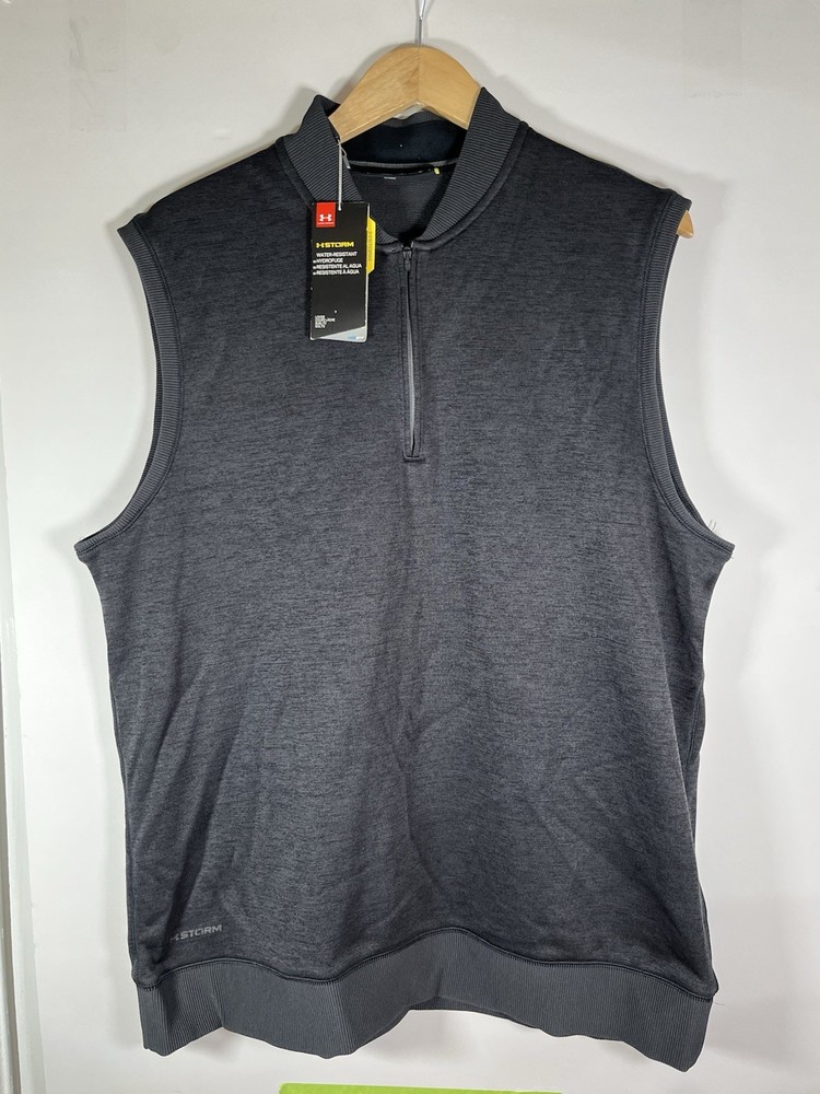 NWT Under Armour Storm Water Resistant 1/4 Zip Vest Gray Performance Athletic XL