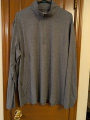 Bearbottom mens XXL long sleeve black slub quarter zip top athletic material