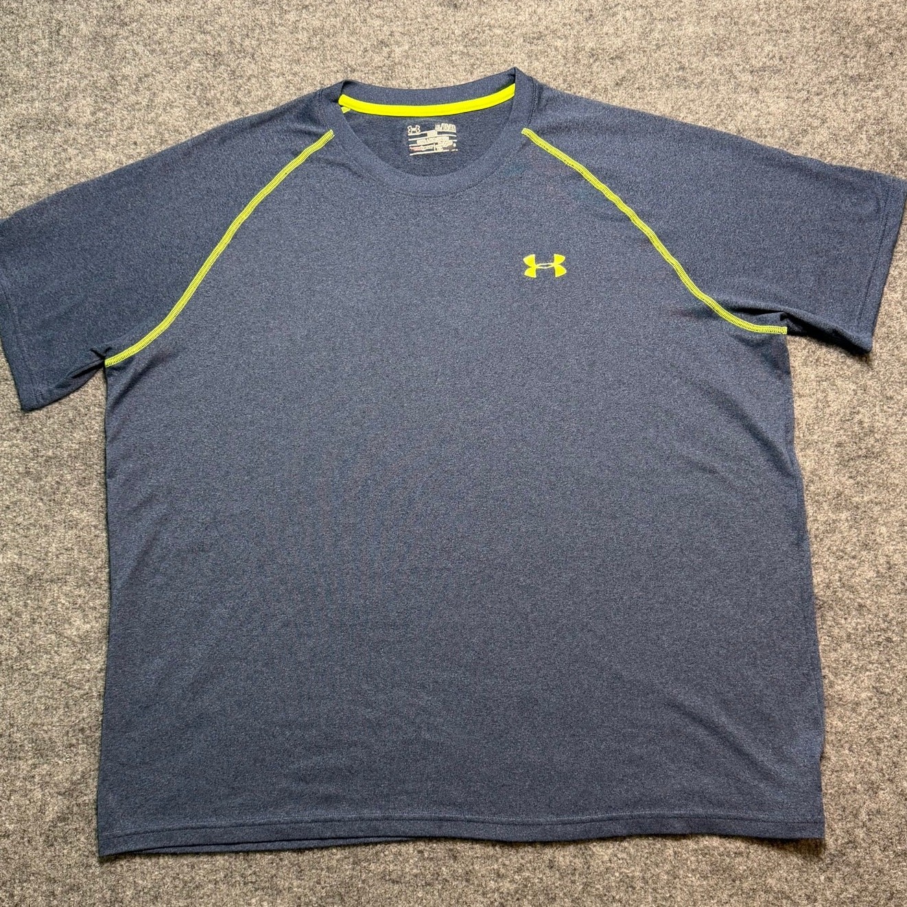 Under Armour HeatGear Loose Blue Neon Athletic Shirt Men’s Size XL gallery