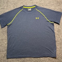 Under Armour HeatGear Loose Blue Neon Athletic Shirt Men’s Size XL