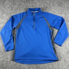 Alo Pullover Mens XL Blue Coolfit Quarter Zip Athletic Running Top Shirt