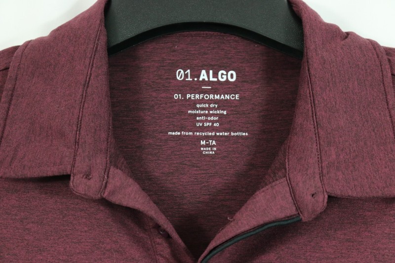 01.Algo Performance Polo M Tall Button Neck Long Sleeve UV SPF 40 Quick Dry gallery