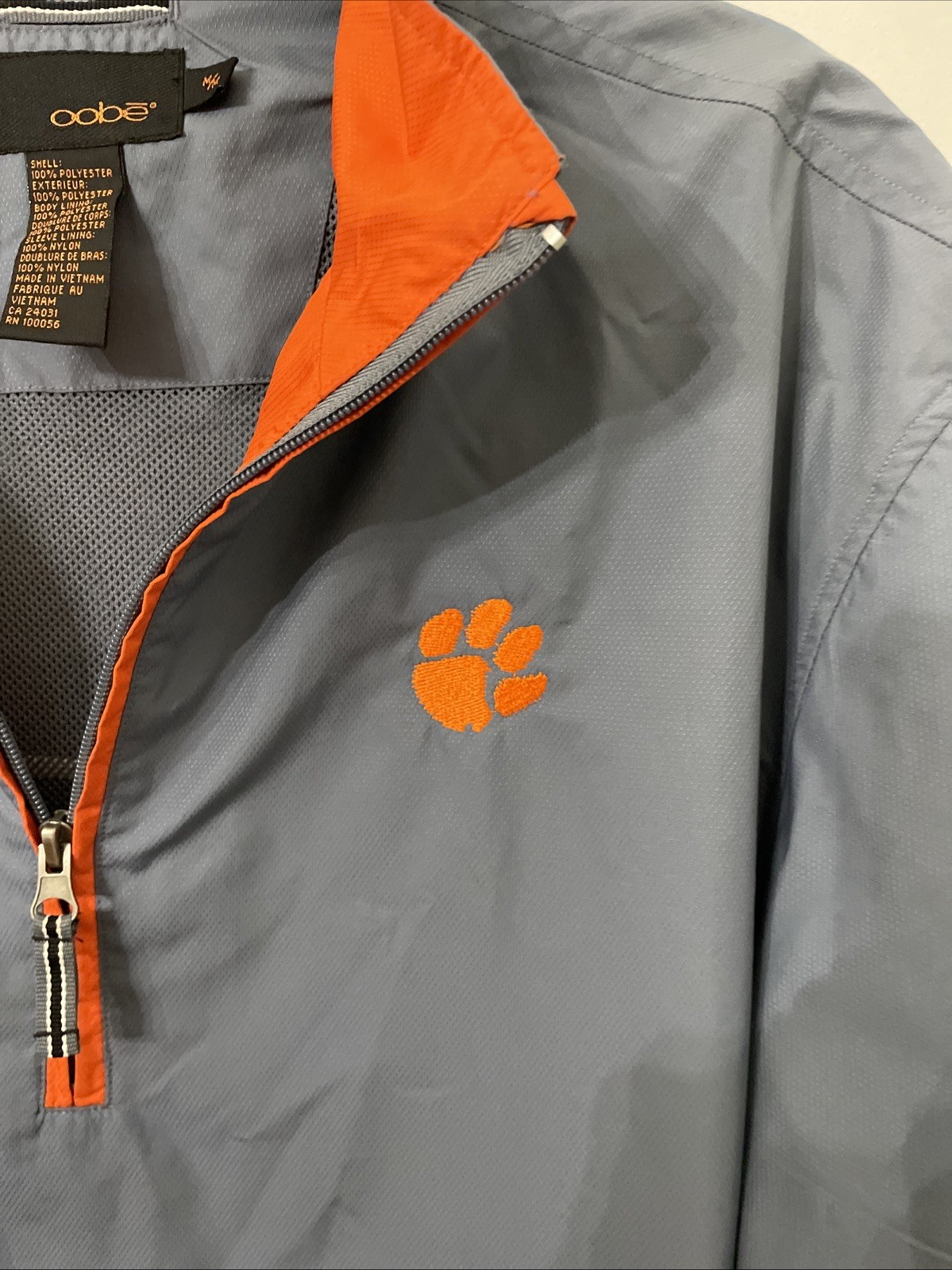 OOBE Quarter Zip Pullover Men’s Medium gray Hydro vent Clemson gallery