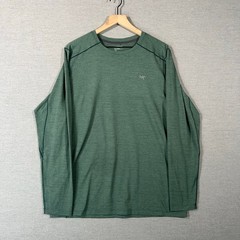 Arcteryx Cormac Shirt Mens Large Green Heather Long Sleeve Hiking Running
