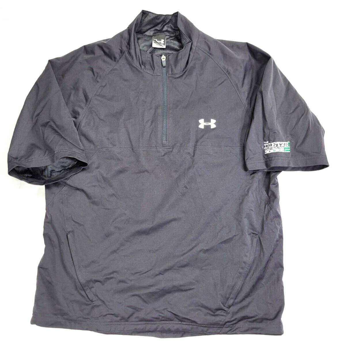 Under Armour Mens Black 1/4 Short Sleeve Wind Shirt Windbreaker Jacket LARGE gallery