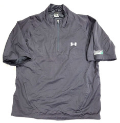 Under Armour Mens Black 1/4 Short Sleeve Wind Shirt Windbreaker Jacket LARGE
