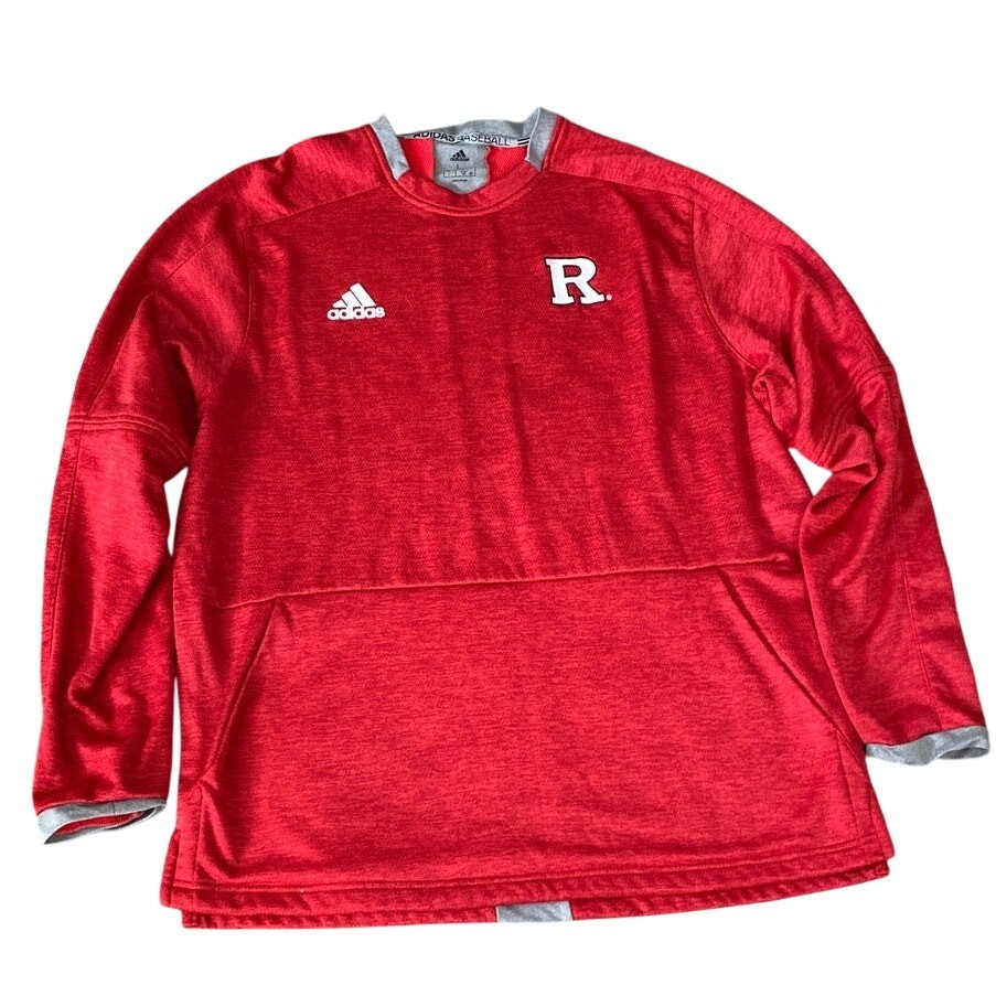 ADIDAS BASEBALL Long Sleeve Red Gray Athletic Top Men Large gallery