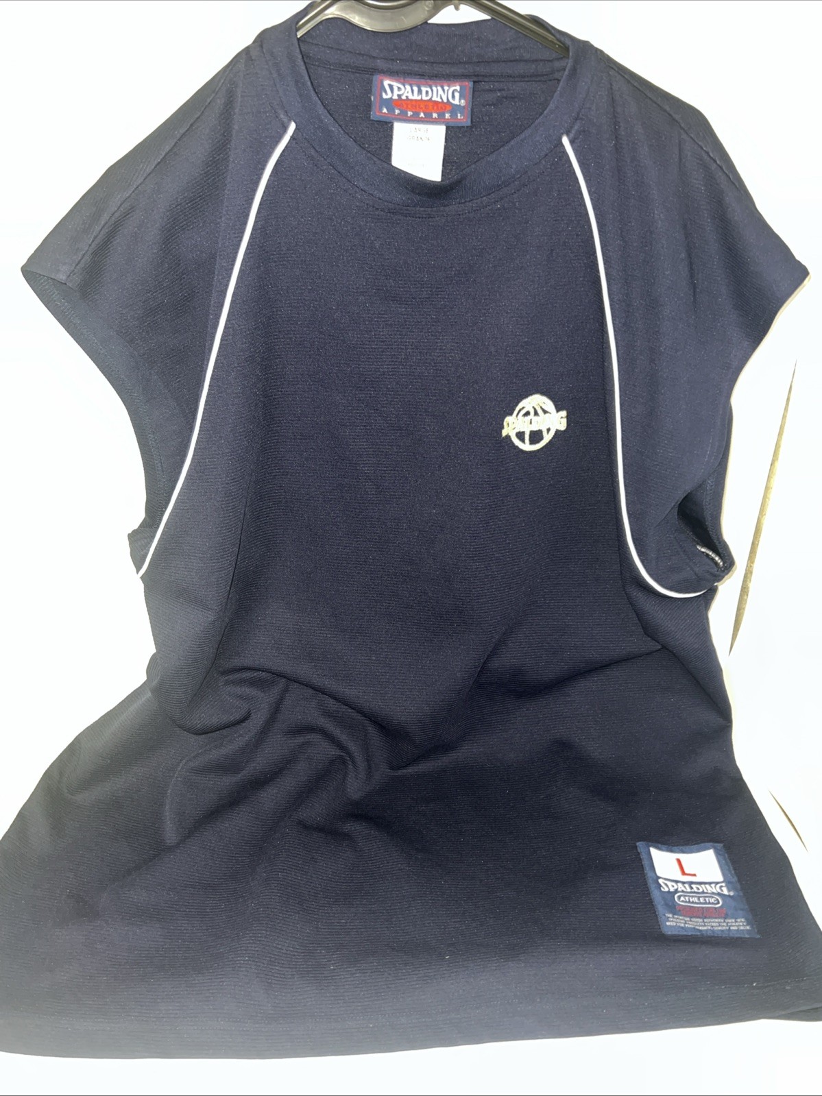 Spalding Athletic Apparel LG Men’s Dark Blue Work Out Shirt Spalding Branded gallery