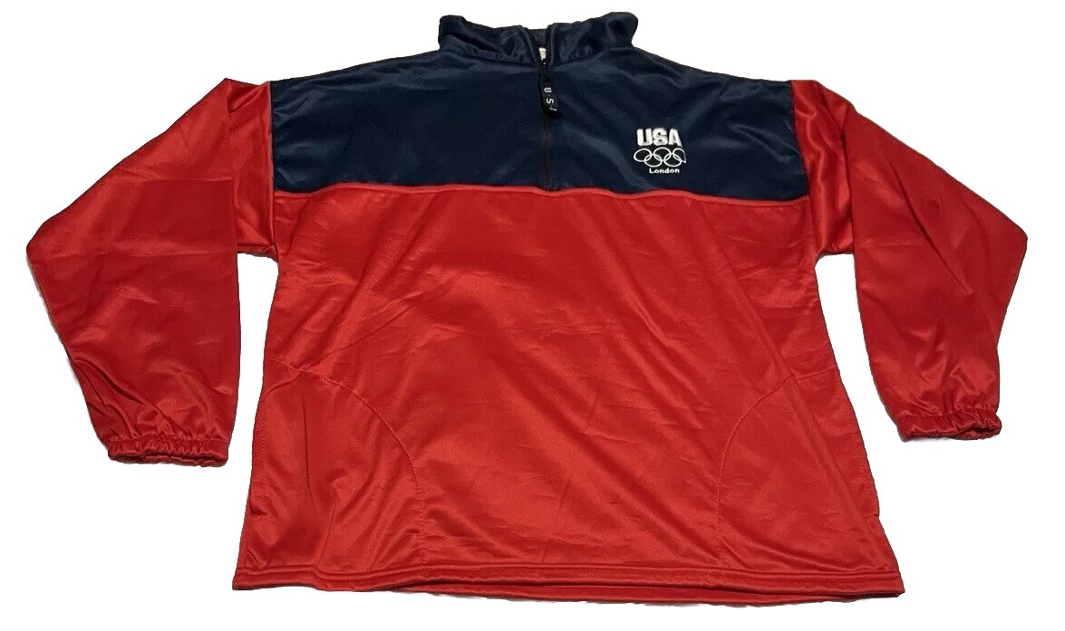 USA Olympic Committee Pullover Size Adult XL Jacket London Made in U.S.A gallery
