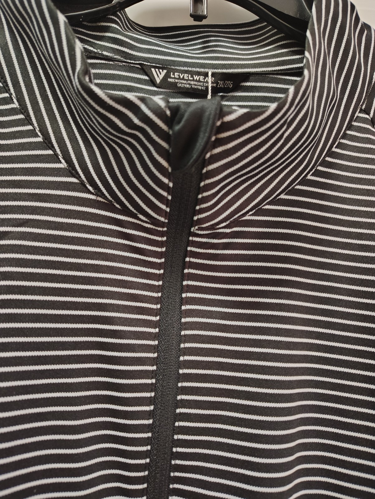 Levelwear Mens Classic Stripes Performance Pullover Black/White 2XL NWT gallery
