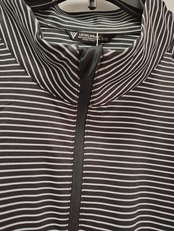 Levelwear Mens Classic Stripes Performance Pullover Black/White 2XL NWT gallery