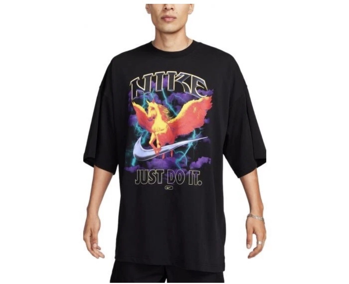Nike Pegasus Baggy Colorful Oversized Shirt Blk FJ1089-010 Men's Size Large Tall gallery