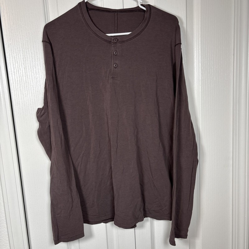 Lululemon Men’s 5 Yr Basic Henley Long Sleeve Heathered Black Plum L Vitasea gallery