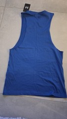 Under Armour Men’s UA Left Chest Cut Off Tank Top Fitted Size S Blue New