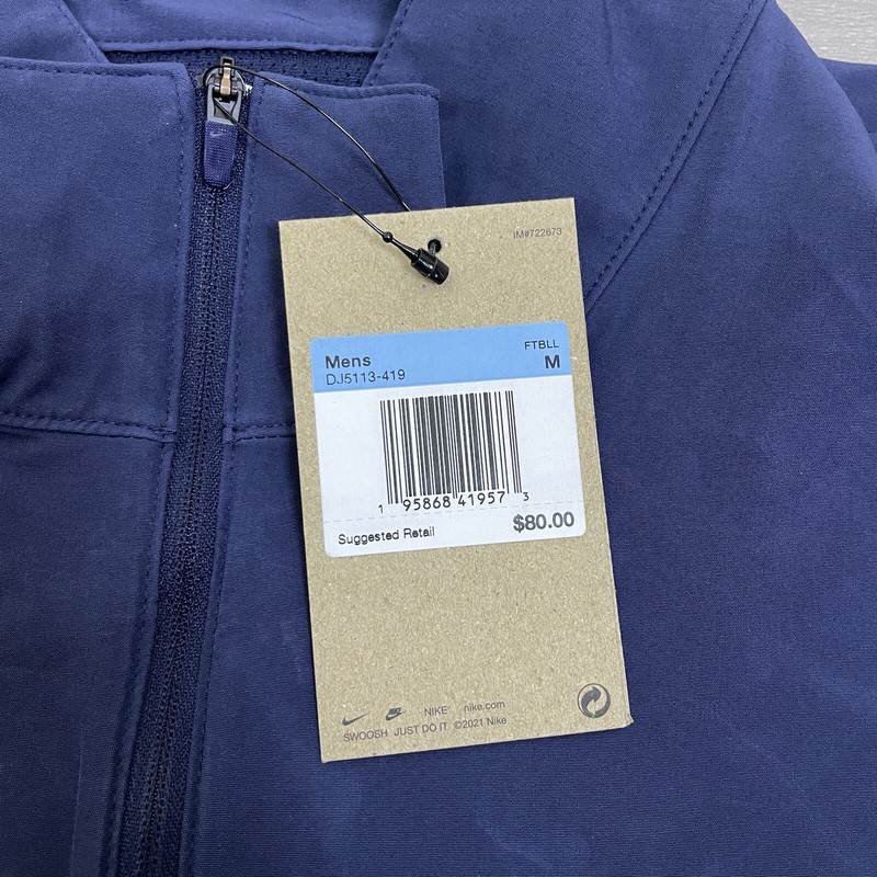 Nike Coach Performance Repel 1/4 Zip Mens Medium Jacket DJ5113 Navy Blue SS $80 gallery