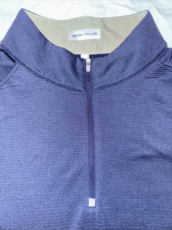 ⛳️Peter Millar Perth Performance 1/4 Zip Crown Soft Stretch Pullover Blue Golf gallery