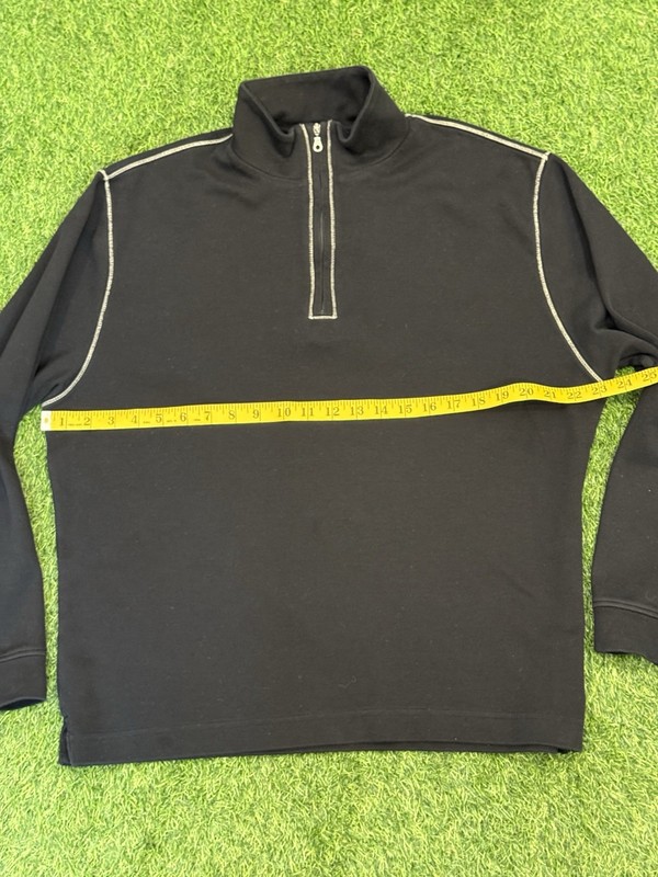 Scott Barber 1/4 Zip Long Sleeve Large Black Pullover Shirt Sweater Pima Cotton gallery