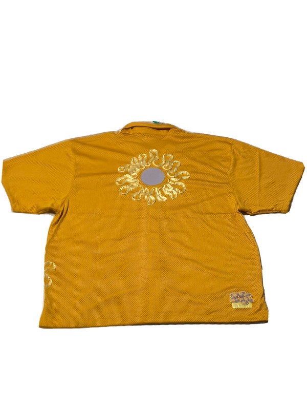 NWT Nike Uphoria Project Button Up Mesh Short Sleeve Shirt DV9676-743 Yellow S gallery