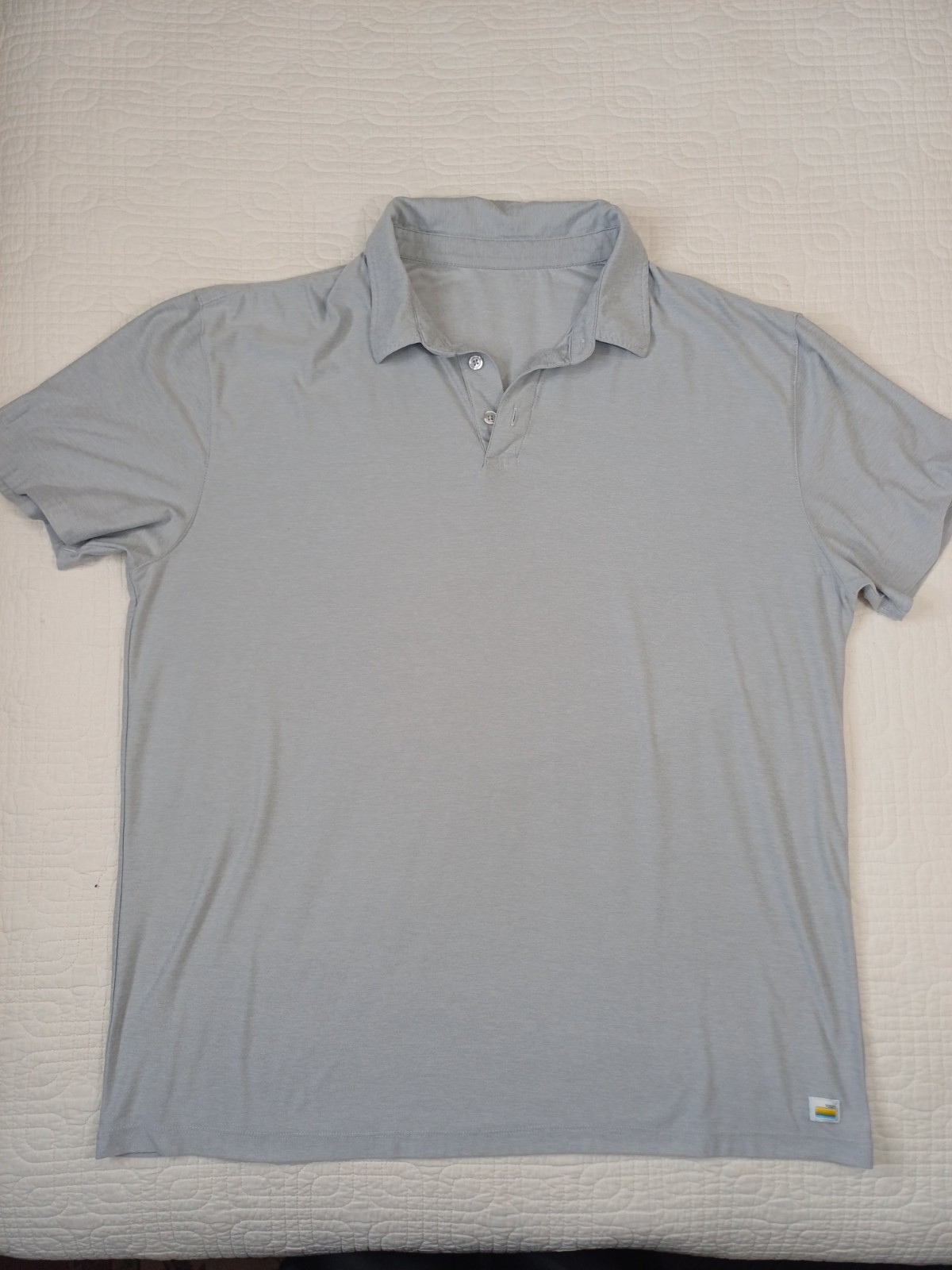 Vuori Strato Tech Polo Shirt Light Gray Size M/L Mens Performance Stretch Casual gallery