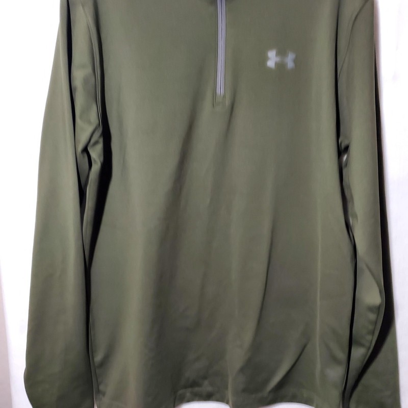 Under Armour Pullover Mens Large Green Infrared Fitted 1/4 Zip Long Sleeve gallery