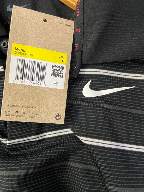 Nike Golf Tiger Woods Collection Striped Polo Shirt Black Mens S DR5318-010 NEW gallery