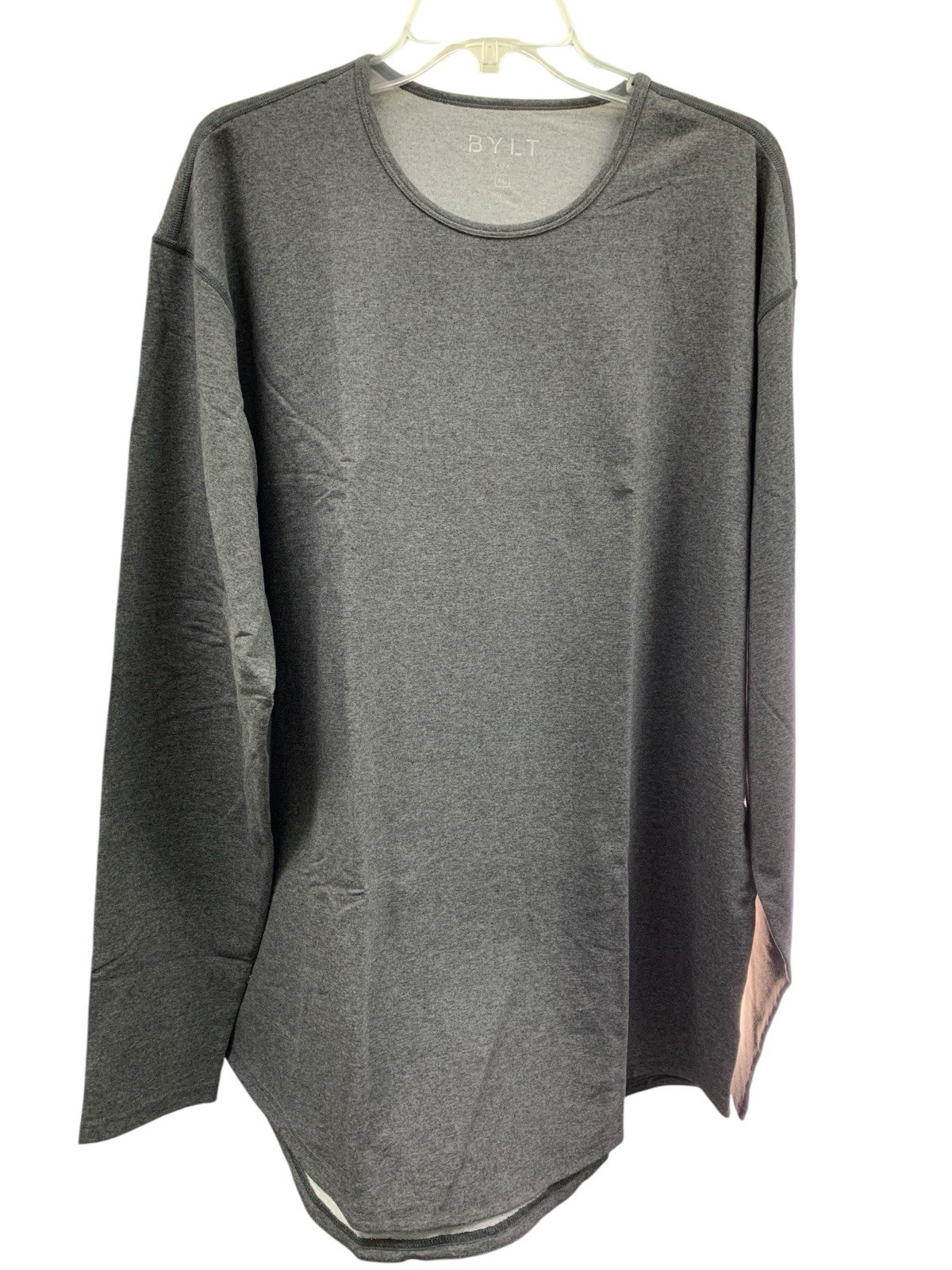 BYLT Drop Cut Lux Performance Stretch Dark Grey Crew Neck Shirt Men's 2XLarge gallery