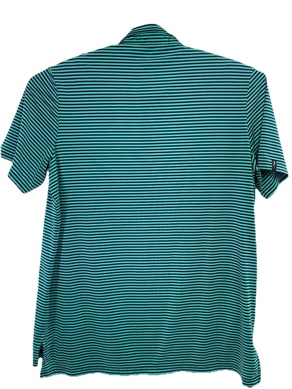 RLX / Woodland Hills CC Mens Sz XL Teal/Blue Stripped Golf Polo Shirt (B41) EUC gallery