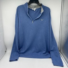 Peter Millar Perth Melange Performance Quarter Zip Pullover Shirt Baby Blue XL