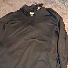 Reebok PlayDry Black 1/4 Zip Mock Neck Pullover Polyester Men’s 2XL