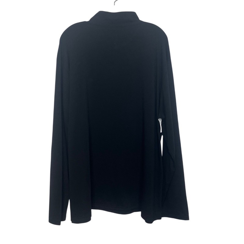 Colorblock Half-Zip Pullover Top 3X Black Gray White Long Sleeves gallery