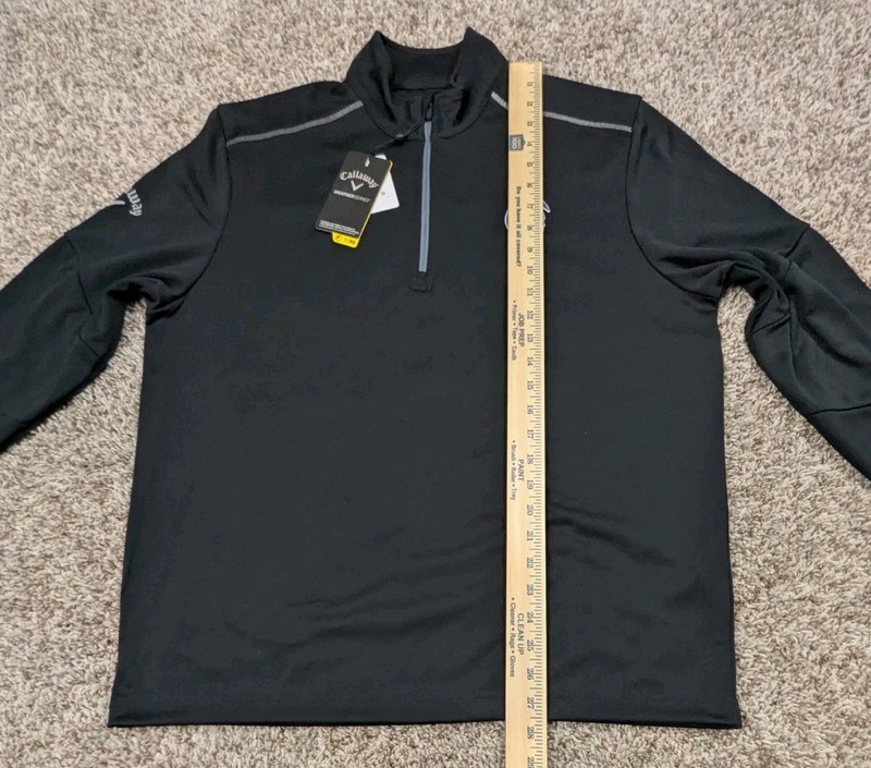 Callaway Weather Series Golf 1/4 Zip Pullover Men's Medium Black UPF50 NEW gallery