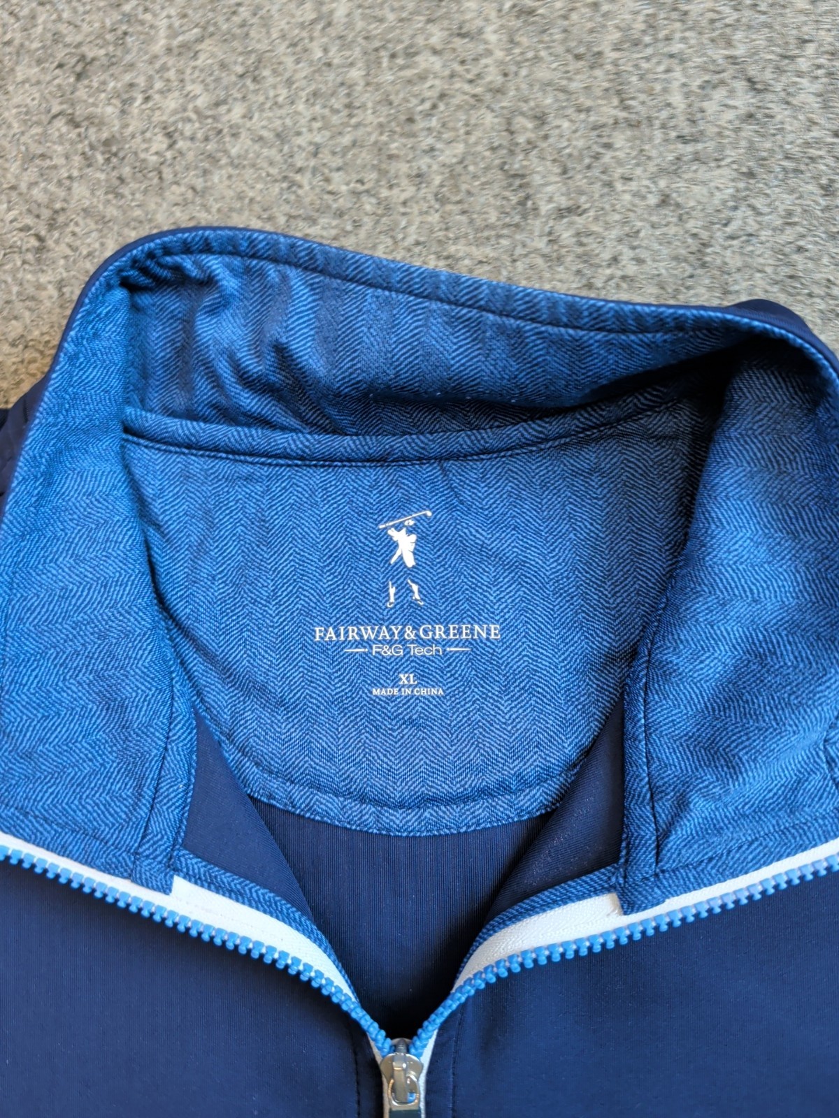 MENS FAIRWAY & GREENE F&G TECH LONG SLEEVE NAVY BLUE 1/4 ZIP PULLOVER SIZE XL gallery
