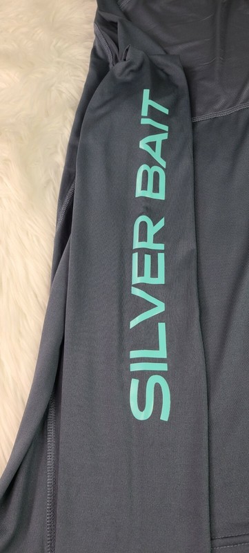 SILVER BAIT OUTDOORS LONG SLEEVE COMPRESSION SHIRT GRAY FRONT ZIP POCKET (L) gallery