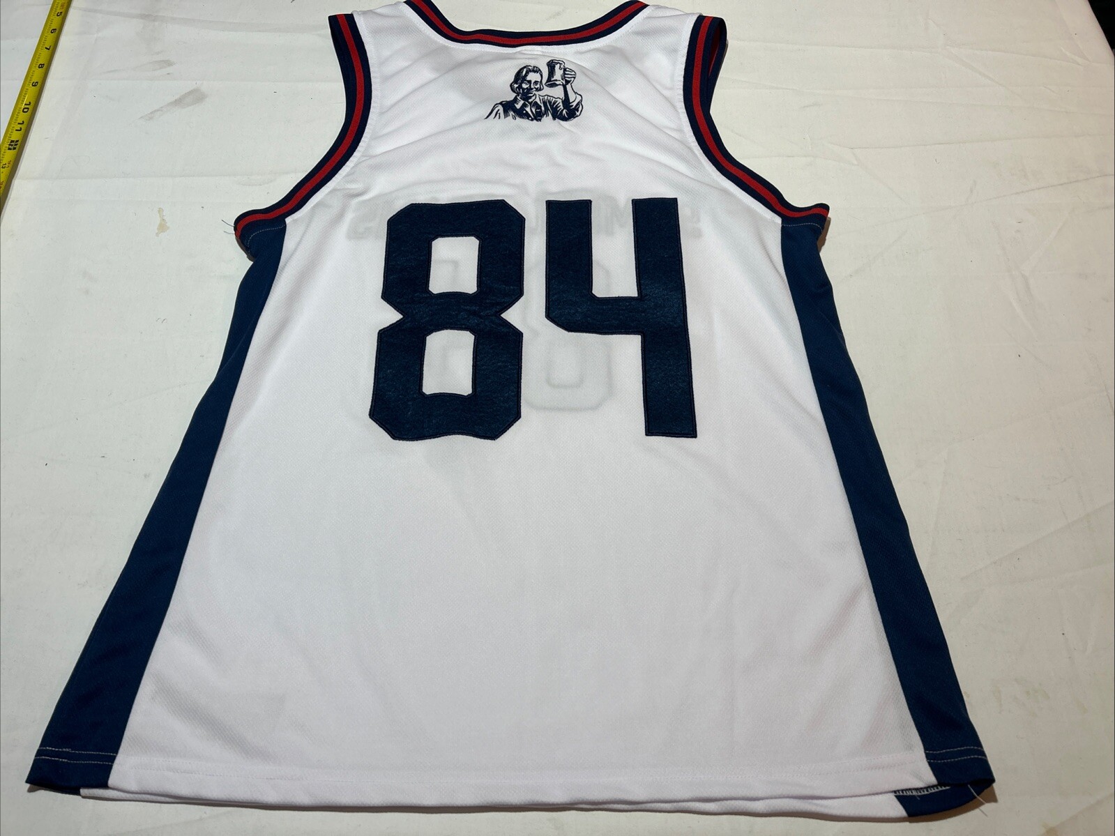 Samuel Adams Jersey Fits Medium Tagged Lg Beer Basketball #84 Embroidered Stitch gallery