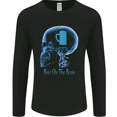 Beer on the Brain Funny Alcohol Larger BBQ Mens Long Sleeve T-Shirt