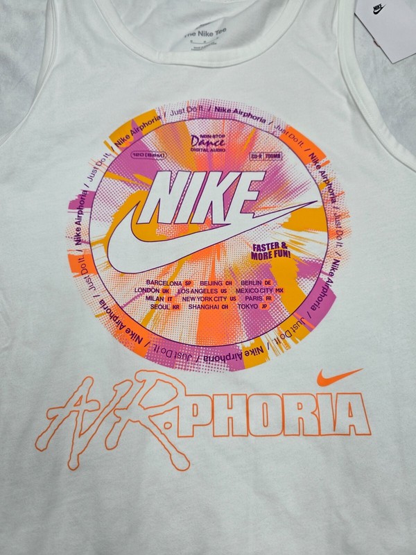 Nike Mens Sportswear Air-Phoria Tank Top White Pink Orange FV3726-100 Size S New gallery