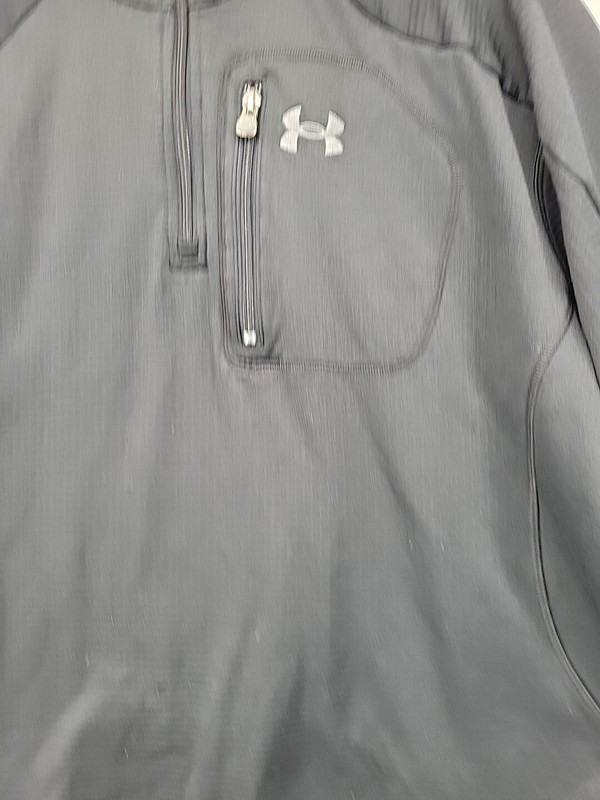 Under Armour Mens Activewear Shirt Large L Black Coldgear 1/3 Zip Pullover Top gallery