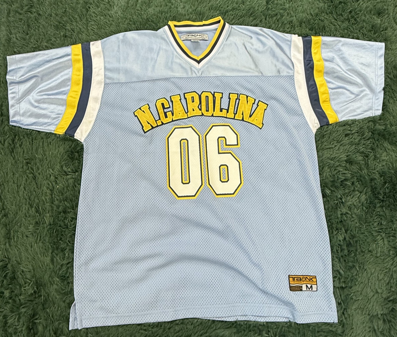 TRBNK N. Carolina 06 Activewear Mesh Football Jersey Men's M Light Blue Yellow gallery
