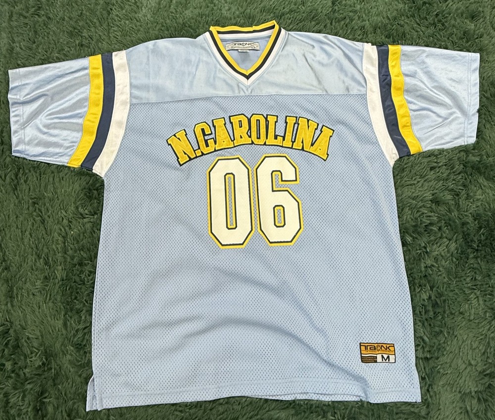 TRBNK N. Carolina 06 Activewear Mesh Football Jersey Men's M Light Blue Yellow