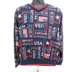 Vintage USA 1999 TAIL V-Neck Pullover Shirt Mens Size Small Patriotic MCMXCIX