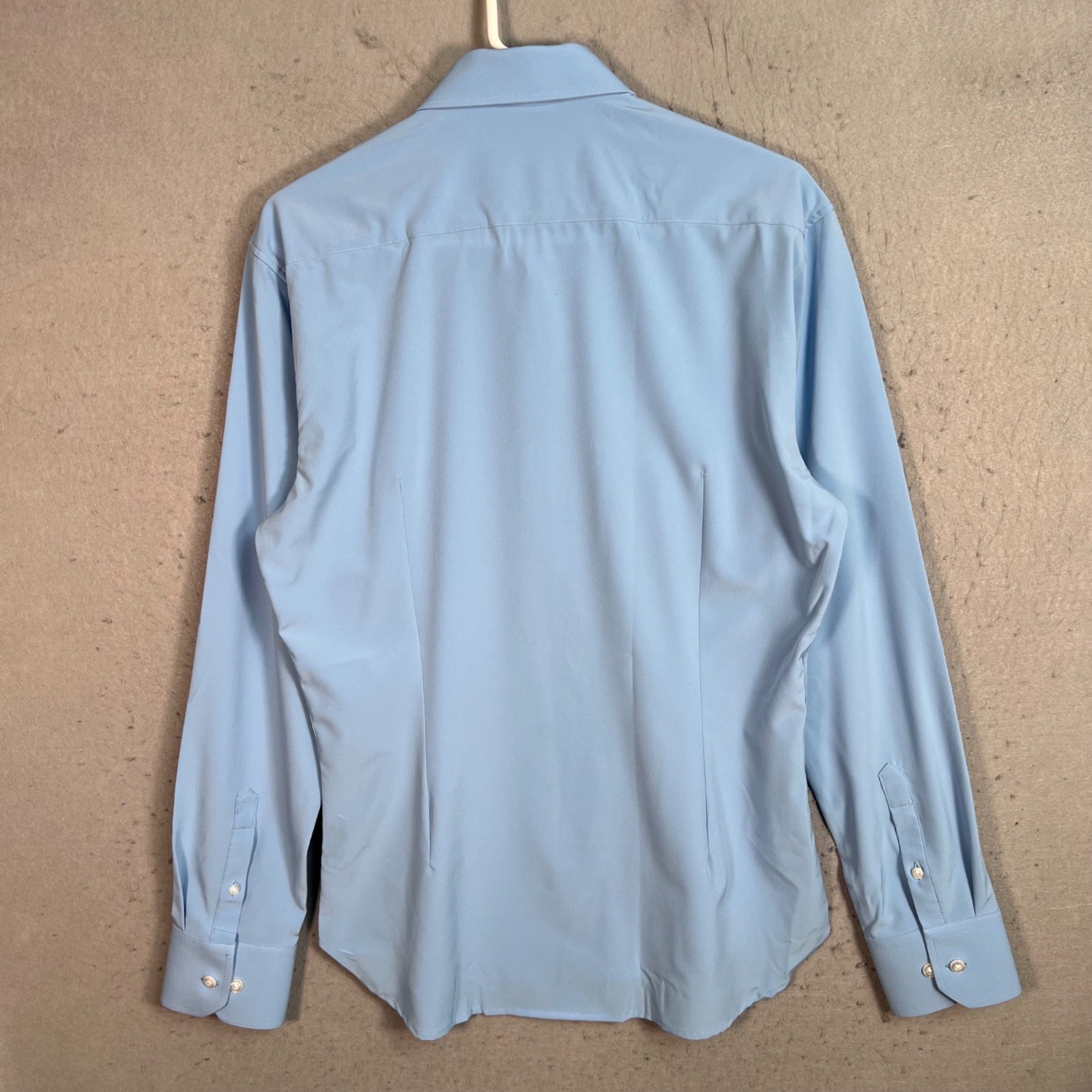 All Citizens Mens Medium Athletic Tailored Fit Shirt Light Blue Polyester Blend gallery